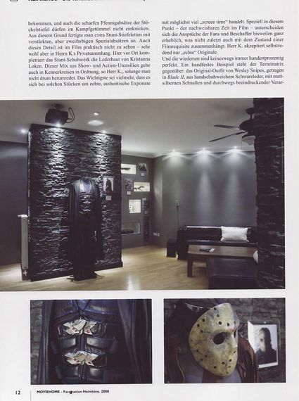 MovieHome Magazine Hollywood at Home Entertainment Theater Horror Movie Prop Costume Display Cover x05