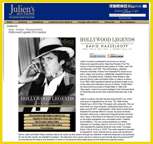 Juliens-Auctions-Hollywood-Legends-Property-David-Hasselhoff-Memorabilia-Props-Costumes-Wardrobe-Portal