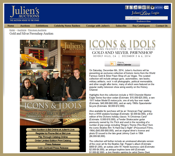 Juliens-Auctions-Icons-&-Idols-December-2014-Online-Catalog-Portal-Pawn-Stars-Gold-&-Silver-Pawn-Shop