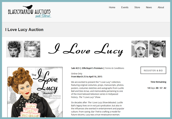 Blacksparrow-Auctions-I-Love-Lucy-Auction-Memorabilia-Online-Sale-Portal