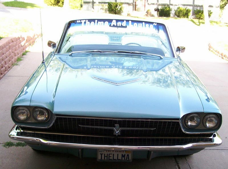 Thelma Louise movie car 1966 Thunderbird convertible Brad Pitt signing 