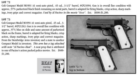 heat pacino al auction stembridge pistol lots report part unfortunately shots were catalog other