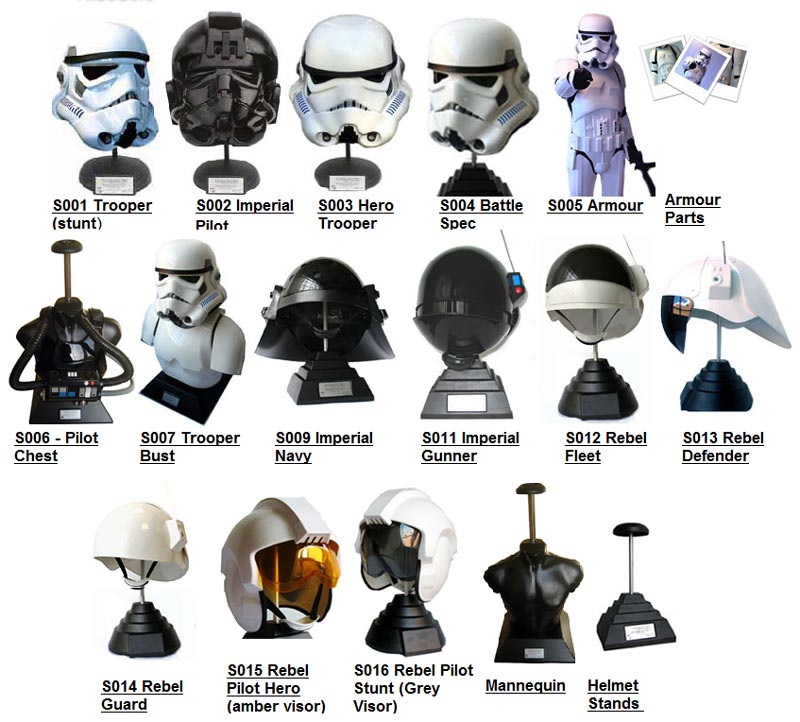  line also includes a large number of designs and character type helmets: