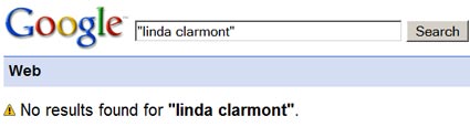 google-linda-clarmont-no-result