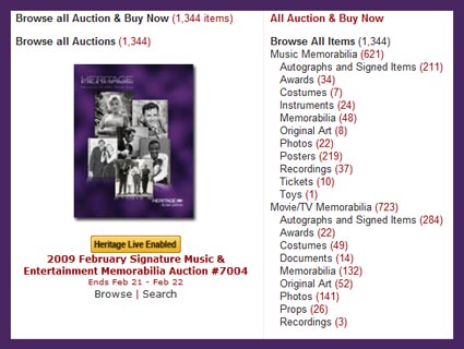 heritage auction galleries entertainment memorabilia catalog x425 Enjoy Your Entertainment Catalog And Web Site