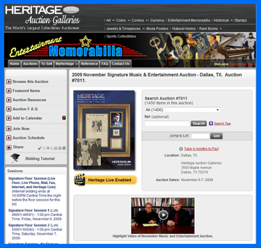 Heritage-Auction-Galleries-November-2009-Event-Entertainment-Memorabilia-Catalog-Portal-x425 Heritage-Auction-Galleries-November-2009-Event-Entertainment-Memorabilia-Catalog-Portal-x425