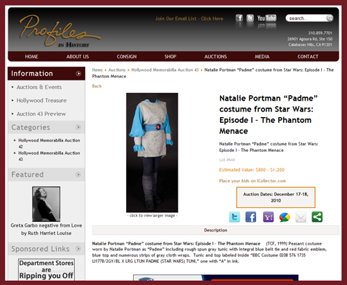 Profiles-in-History-Natalie-Portman-Padme-costume-from-Star-Wars-Phantom-Menace-Portal-x500