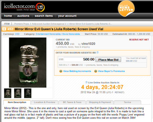 Premiere-Props-Mirror-Mirror-Prop-Auction-Evil-Queen-Julia-Roberts-Screen-Used-Vial-FOR-SALE-x500