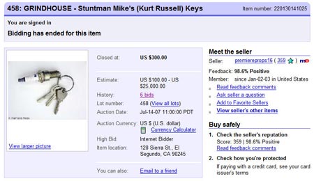 Stuntman Mike Death Proof Keys Auction Listing Cropped x450