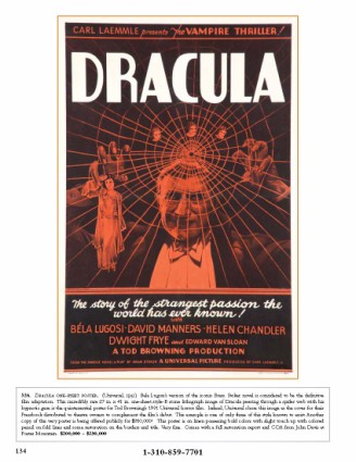 Dracula One Sheet Poster from Profiles in History Hollywood Auction 37 CATALOG [x425]