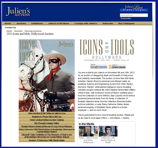 Juliens-Auctions-Hollywood-Memorabilia-Event-Idols-and-Icons-Beverly-Hills-Online-Auction-Catalog-Announcement-Portal