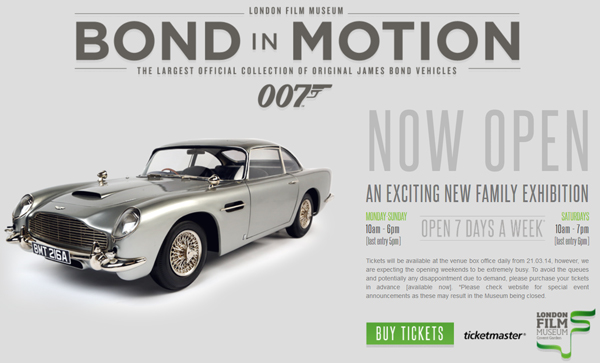 Bond In Motion at London Film Museum has permanently closed