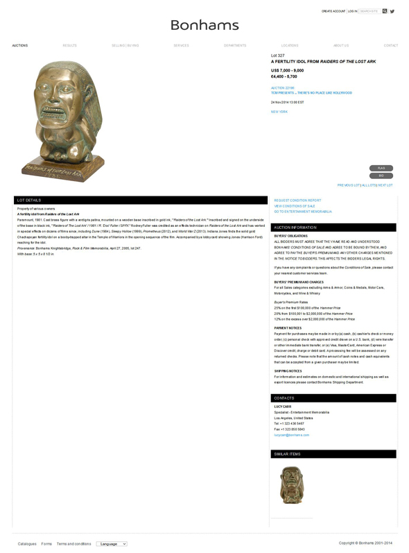 Bonhams-Auction-Fertility-Idol-from-Raiders-of-the-Lost-Ark-Movie-Prop-Hollywood-Memorabilia-Sale-November-2014-Jump