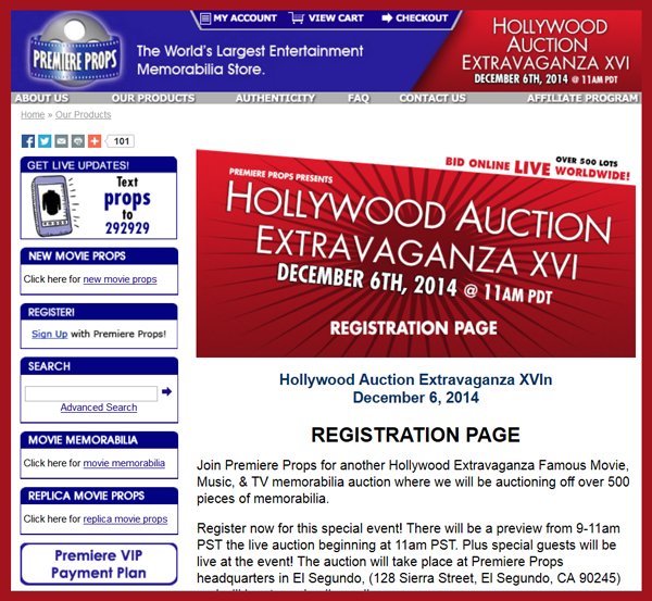 Premiere-Props-Hollywood-Extravaganza-Movie-Prop-Auction-Sale-Portal-Catalog-December-2014