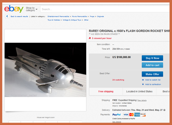 eBay-Pawn-Stars-Flash-Gordon-Rocketship-Model-Replica-Sale-Fake-Authentic-Research-Memorabilia-Movie-Serial-Prop-Portal