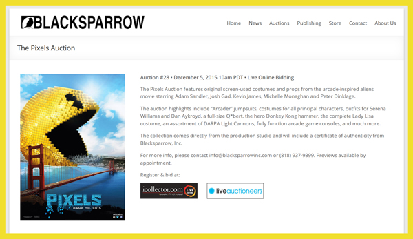 Blacksparrow-The-Pixels-Auction-Movie-Props-Costumes-Arcade-Games-Catalog-Portal
